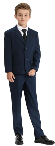 mintgreen Kinderanzug Set Jungen, Hochzeit Outfit Party Formaler Pagen-Smoking, Dunkle Marine, 7-8 Jahre, Tag 8