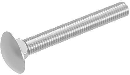 SECCARO Tornillo de bloqueo M8 x 65 mm, acero inoxidable V2A VA A2, DIN 603/ISO 8677, cabeza redonda plana con cuello cuadrado, rosca completa, 20 unidades