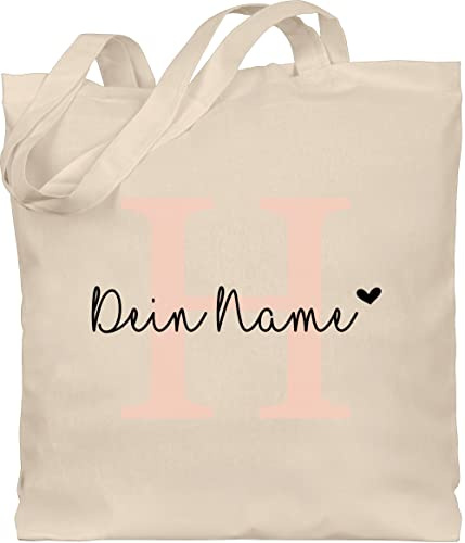 Geschenk mit Namen personalisiert by Shirtracer - Baumwolltasche - Anfangsbuchstabe personalisiert mit Name I Buchstaben Geschenk Initialen