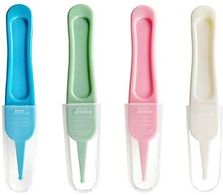 WeddHuis 4 Stück Baby Nasenpinzette, Baby Sicherheits Pinzette, Nasenreinigung Pinzette, Kunststoff, Modern