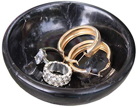 CraftsOfEgypt Jewelry Dish - Real Marble Decorative Storage - Ring Holder - Key Bowl - Home Decor Wedding Gift