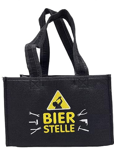 BUSDUGA 4346 Filz Tragetasche Flaschenträger Bierstelle, Faltbarer Sixpack für 6 Flaschen