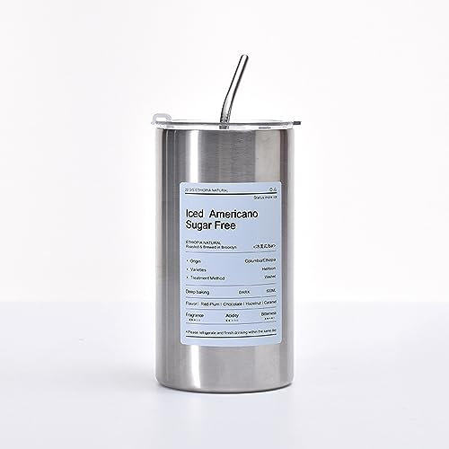 Vaso de café de acero inoxidable de 17 onzas, taza de metal grande para café y agua, ideal para acampar y uso diario