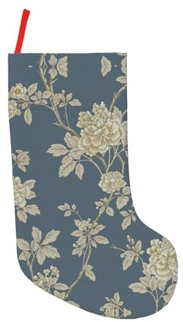 WURTON Blaue und gelbe Blumen-Druck, Unisex, Weihnachtsstrümpfe, Weihnachtsstrumpf, perfekte Weihnachtsbaum-Dekoration