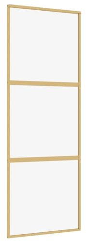 vidaXL Porta Scorrevole Dorata 76x205 Vetro Trasparente ESG Alluminio