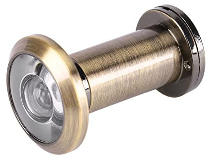 Lwuey Spioncino per Porta, Lente Superangolare per Porte d'ingresso Interne ed Esterne Dimensioni Diametro 16 mm Spessore della Porta 35 a 60 mm Grandangolare 200° Sicurezza Casa Ufficio Hotel