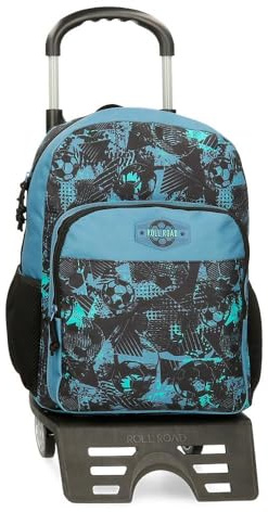 Roll Road Soccer Mochila Escolar, Negro, 15,6L