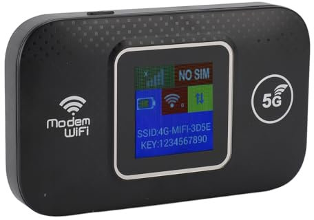 4G LTE Mobile WiFi Router, 300Mbps High Speed Portable Travel Hotspot Mini Router for Europe, USB Powered WiFi Modem with SIM Card Slot, Sharing Up to 10 Devices, Black