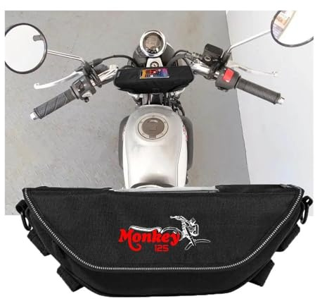 WUYUEY Motorrad Tasche Für HON&DA Monkey 125 Monkey 125z Monkey125 Motorrad-Lenker-Aufbewahrungstasche Lenkertasche(Logo 3)