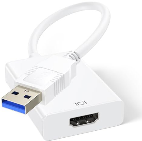 USB auf HDMI Adapter, USB 3.0/2.0 auf HDMI 1080P Full HD Audio Video Grafikkabel Adapter (Stecker auf Buchse) für Laptop Projektor HDTV, kompatibel mit Windows XP 7/8/8.1/10/11 (NO MAC & Vista)