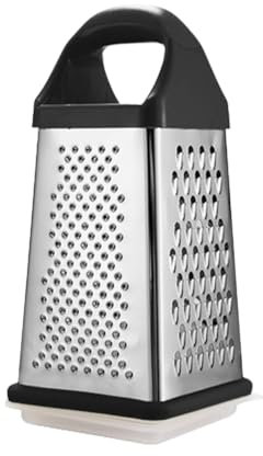 Grattugia a 4 lati, in acciaio inox, a 4 lati, con contenitore, affetta carote per grattugia fine, media e grossa, e affettare formaggio