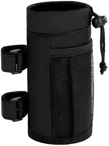 Fahrrad Flaschenhalter Universal 24oz, Getränkehalter Lsolierter, Flaschenhalter mit Netztasche und Handytasche, Getränkehalter für Falträder, Kinderwagen, Flaschenhalter Fahrrad ohne Schrauben