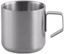 ZXCMY Exquisit Edelstahl-Kaffeetassen mit Henkelbecher, wiederverwendbarer Metallbecher, doppelschichtiger isolierter Trinkbecher, Outdoor-Campingbecher Praktisch