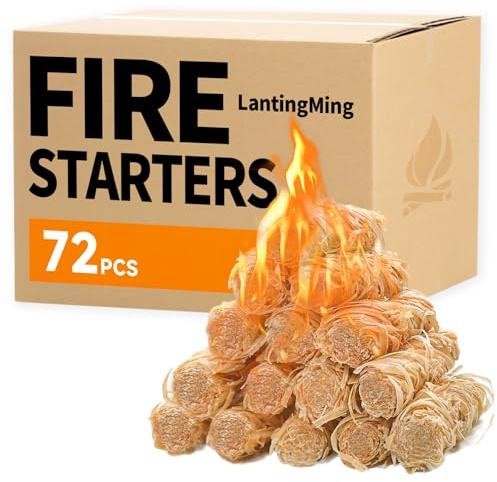 LantingMing 150 Pieces Fire Starter, Waterproof - Natural Fire Starters for BBQ, Fireplace, Pizza Oven, Campfire, Camping Charcoal Starter
