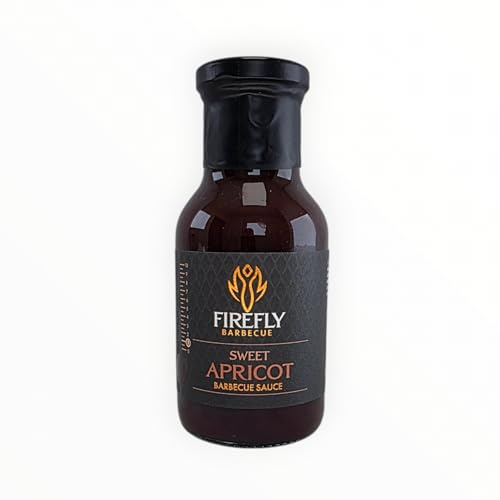 Firefly BBQ Sweet Apricot Barbecue Sauce 250ml - Tangy & Sweet Glazing Sauce for Grilled Meats, Chicken & Ribs - Rich Fruit-Infused BBQ Marinade with Gentle Heat - Gourmet Cooking & Grilling