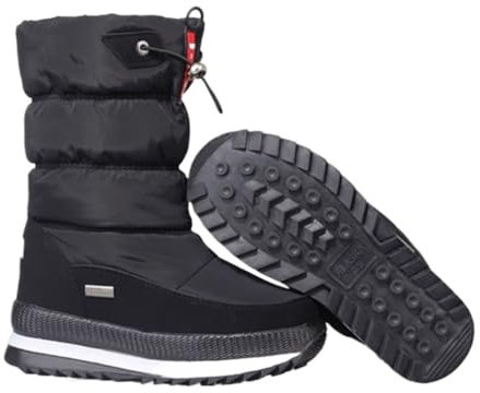 Damen-Skischuhe, wasserdicht und Schnee-Winterstiefel, isolierte und atmungsaktive warme , Snowboard-Sportstiefel, Damen-Ski-Anti-Rutsch-Schuhe for kaltes Wetter, Schnee-Skischuhe, Skiausrüstung(Black