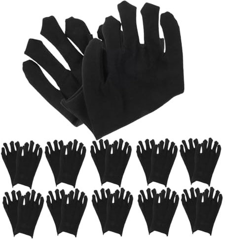 BUGUUYO 12 Pairs Thickened Black Cotton Work Gloves l Size Reusable Breathable Hand Gloves for Industrial Gardening and Warehouse Use Sturdy Safety Grip for Men and Women