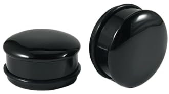 Mesnt Dehnstäbe Tunnel Set Ohr Expander Plug18mm, 2PCS Naturstein Obsidian Ohr Tunnel Plug Piercing Schmuck, Schwarz