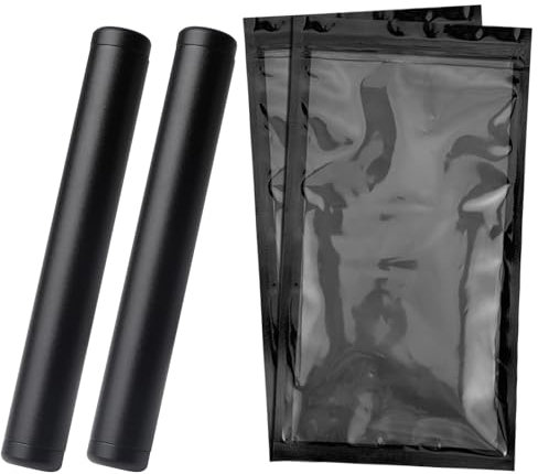 Lot de 2 tubes en aluminium anti-odeurs, tube de support de joint, tube rigide hermétique, tube Doob avec 2 sacs de cave à cigarette, tube à double vis, porte-cigarette pour voyage, affaires, famille
