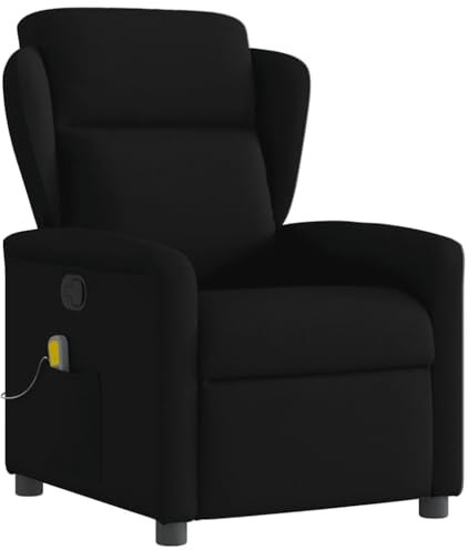 Homgoday Massagesessel Schwarz Stoff Ruhesessel Relaxsessel Fernsehsessel Massagesessel TV Sessel Sessel Verstellbar für Wohnzimmer Moderner