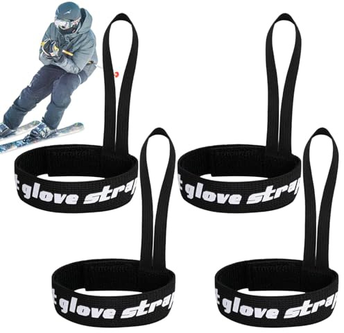 Yonuaret 4pcs Sangle De Réglable Sangles De Poignet pour Gants De Ski Laisse De Gants De Ski Ski Dragonne Laisse Sangle De Gants De Snowboard Gants Accessoires