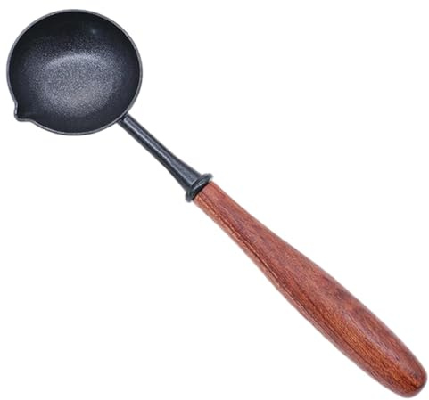 Waschlöffel, Wachssiegel Löffelhalter - Antihaft- Siegellöffel - Siegelwachs Schmelzlöffel, Holzgriff Hochzeit Siegel Löffel Groß Für Siegellack Stempel Verwendung, Wunderbares Geschenk