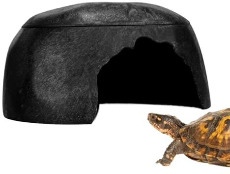 Reptil gömställe, sovgrotta för reptiler med fuktreglering, våtgrotta med 3 bassäng för reptiler som geckos, ormar och sköldpaddor – säker plats att dra sig tillbaka för husdjur med komfort