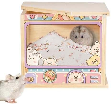 Hamster digging box, small animal toilet box, visible small animal , enclosure decoration and activity toy for rodents such as mice, chinchillas with movement promotion