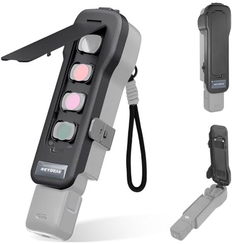 REYGEAK Pocket 3 Schutzhülle Objektivhaube Spezielles Design Voller Schutz für DJI Pocket 3 Zubehör，Es können Vier Filter gleichzeitig aufgenommen Werden.Geschenk Handseil