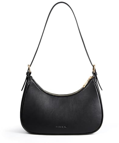 Missnine Purses for Women, Shoulder Bag Small Handbags Vegan Leather, Black