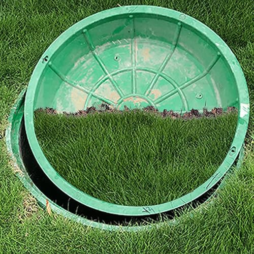 Couvercle de puits rond décoratif de 61 à 91 cm – Couvercle d'inspection amovible et dissimulé pour fosse septique et fosses de drainage – Couvercle de bassin respectueux de l'herbe