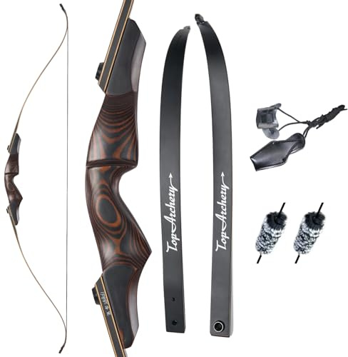 TOPARCHERY 60 Zoll Takedown Recurvebogen Erwachsene Jagdbogen 30-60Lbs | Bogenschießen,Anfänger- Fortgeschrittene,Training,Wettkampf,mit Bogen Zubehör,Jagdbogen Erwachsene Profi Jagd, Rechtshand