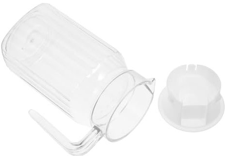 DIKACA Jarra para Tapa Hermética y Antigoteo Botella Transparente de Plástico para Bebidas Frías Casa y Bar Diseño Acanalado y para Nevera Reutilizable