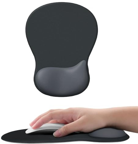 Uwiyo Tapis de Souris avec Support pour Repose-Poignets, Tapis de Souris en Gel Tapis de Sourise Ergonomique avec Repose-Poignet Antidérapant Tapis Sourise Gamer pour Ordinateur Laptop (Noir)