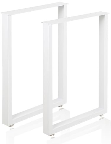 ForgeVale 100cm White Breakfast Bar Table Legs, Heavy Duty Square Steel Metal Furniture Legs (Set of 2), Supports Up to 300kg – Ideal for Dining Tables, Coffee Tables, Side Tables & Breakfast Bar DIY