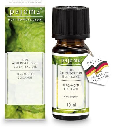 pajoma® Duftöl 10 ml, Bergamotte | 100% Naturrein Ätherisches Öl für Aromatherapie, Duftlampe, Aroma Diffuser, Massage, Naturkosmetik | Premium Qualität
