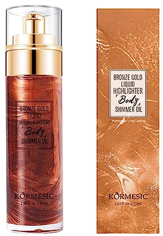 purpurina corporal,Iluminador corporal prueba agua con polvo brillante - Resaltador para el cuerpo Maquillaje Smooth Shimmer Glow, 80ml Face High Gloss Highlighter, Pologmase