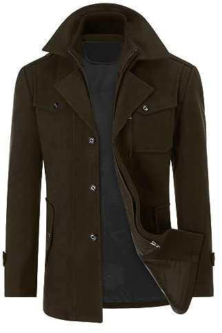YOUTHUP Abrigos de Hombre de Lana Invierno Trenca Abrigo Regular Fit Gabardina Militares Chaqueta