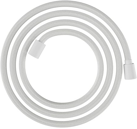 hansgrohe Designflex - universal Textil Duschschlauch 2,00 m, mit Verdrehschutz, flexibler Brauseschlauch mit Knickschutz, inkl. Dichtungsringe, Mattweiß