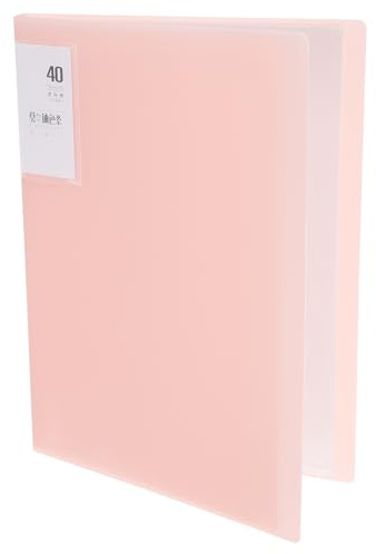 M&G 40-Taschen-Binder mit PP-Plastikhüllen A4 (Pink), Kunst-Portfolio-Ordner mit klaren Blattschützern, Anzeige von 80 Seiten zur Organisation von Dokumenten, 310x235x27mm