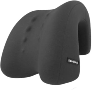 MagiDeal Coussin d'appui-tête pour Chaise, Coussin de Repose-Nuque Lavable, Ergonomique, Confortable, Polyvalent, pour Le Bureau et Les Voyages, Gris FONCÉ