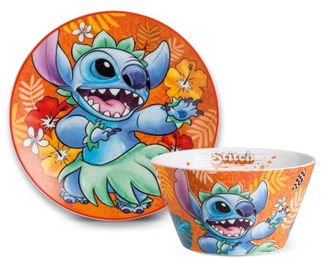 Egan Set Piatto Dessert + Bowl Stitch Arancio