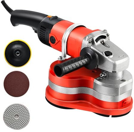 POGOAO Pulidora de hormigón de 2800 RPM, pulidora de Suelos de 3000 W, lijadora de Pared con Ajuste de 6 velocidades, pulidora de Pared con 3 Discos de Pulido Diferentes, para lijar, pulir