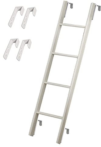 Échelle Blanche pour Lits superposés avec 4 Crochets, 116/130/140/150 cm de Long, réglable, pour Caravane, Camping-Car, Caravane, Camping-Car, pour Maison, dortoir, Appartement (Taille : 130