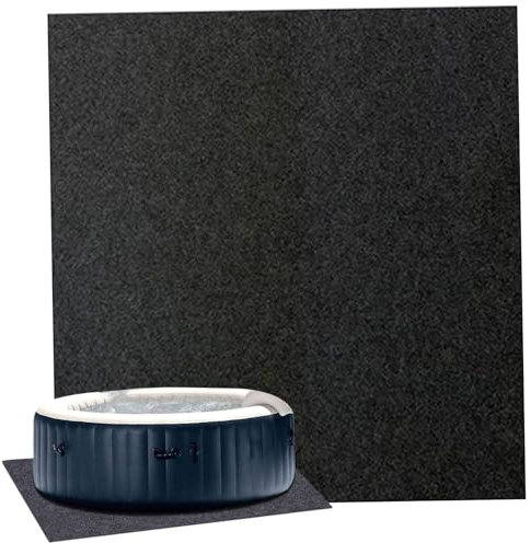 Tapis de bain à remous de 4 x 4 m – Tapis carré lavable pour spa gonflable portable, protection durable sous la piscine pour jacuzzi et spas