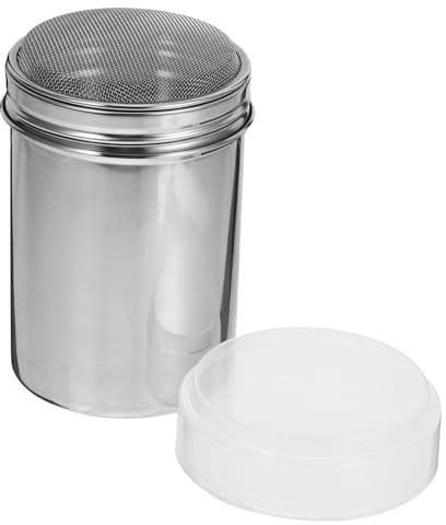 Alipis Dispenser Shaker Polvere Acciaio Inox con Rete Fine Spargi Cacao e Zucchero per Cappuccino e Dolci Dosatore Versatile per Cucina Compatto e Portatile