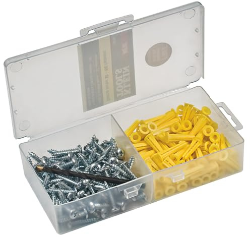 Klein Tools 53729 Conical Anchor Kit, 100 Anchors and Screws, One Drill Bit