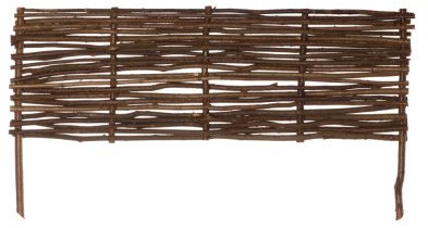 WEIDENPROFI Beeteinfassung, Gartenzaun aus Haselnuss, Größe (BxH): 120 x 40 cm, Höhe inkl. Staken ca. 60 cm …