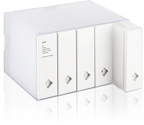 AhfuLife Boîte de Rangement Colorée pour CD ou DVD 120 Disques, Classeur CD ou DVD pour Collection, Bureau ou Maison (Blanc)