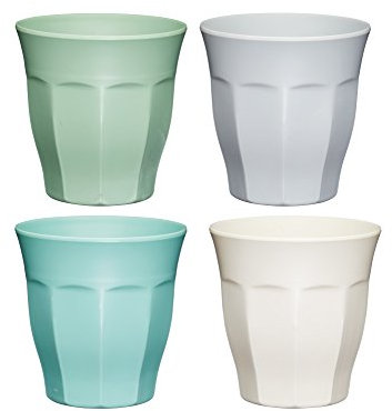 Colourworks Melamine Plastic Cups, Set of 4 Picnic Mugs, 280ml, Classic Colour